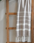 Large Hamman Towel Light Beige Stripe