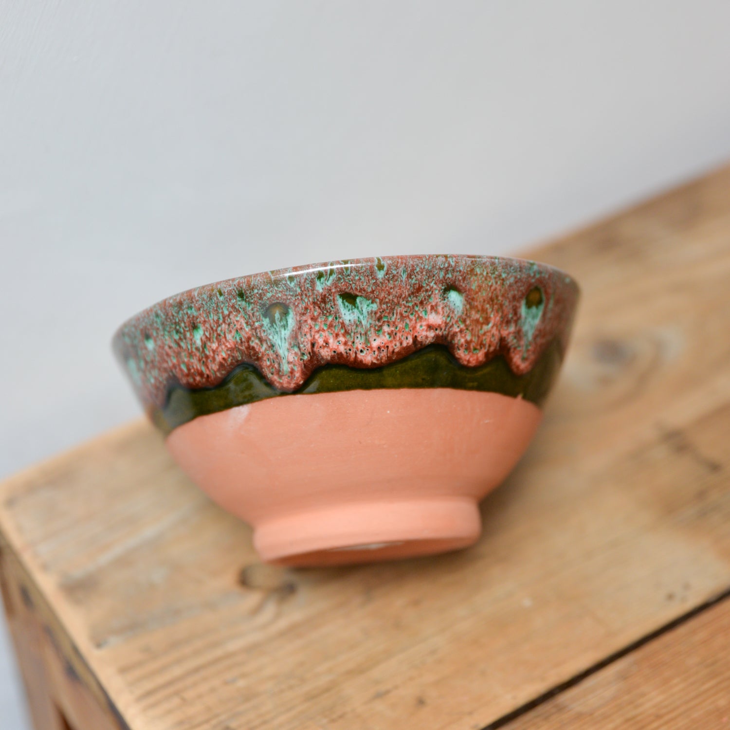 Clay Green Drip Glazed Bowls / Sizes