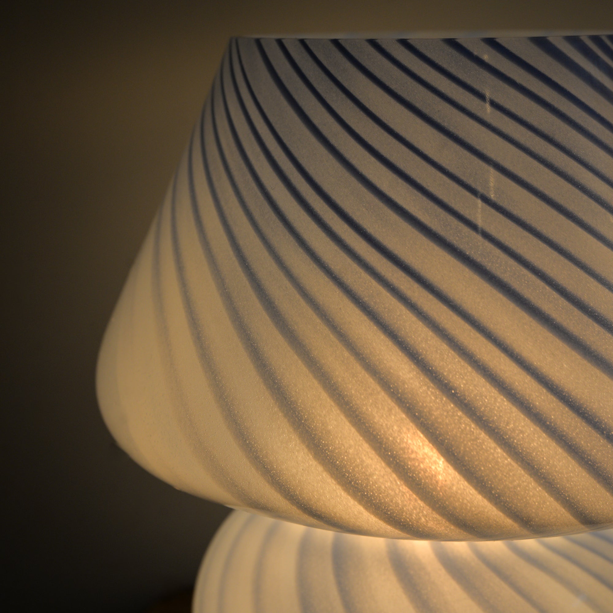 Large Glass Mushroom Lamp / Light Blue