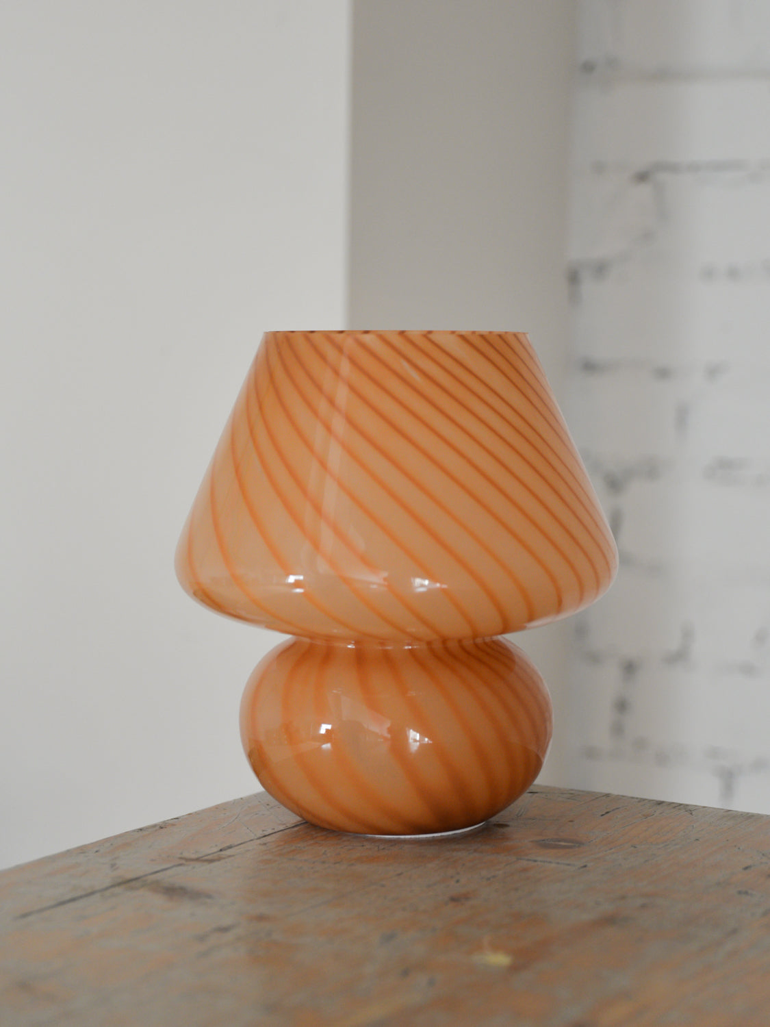 Large Glass Mushroom Lamp / Terracotta