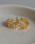 Margot Engraved Charm Hoop Earrings