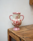 Alea Hand-painted Floral Vase / Pink