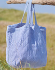 Quilted Over-Sized Bag / Blue Stripes