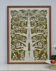 Paper Cut Tree Poster Sage