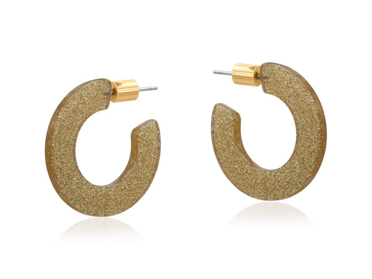 Emmanuela Flat Oval Resin Hoops / Champagne
