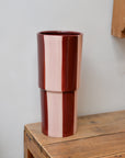 Floki Wide Stripe Vase / Red