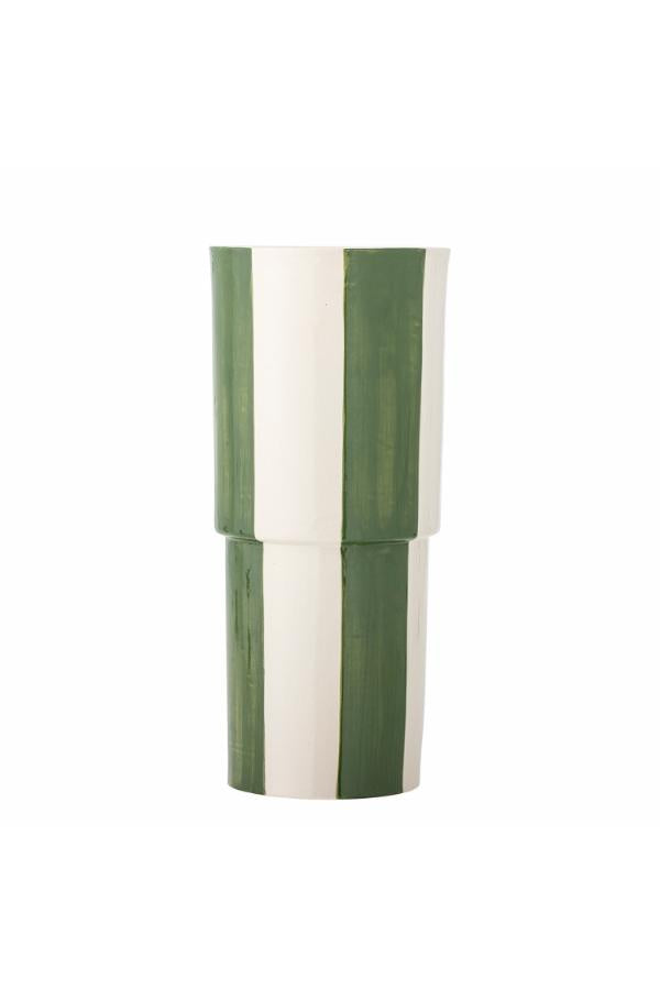 Floki Wide Stripe Vase / Green