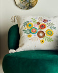 Pico Floral Embroidered Cushion