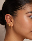 Dainty T-Bar Knot Hoop Earrings / 18K Gold Plated