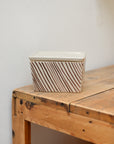 Ceramic Butter Dish / Brown Stripe