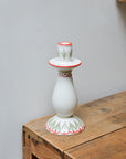Candle holder with Red & Green Pattern