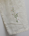 Daisy Embroidered Tea Towel