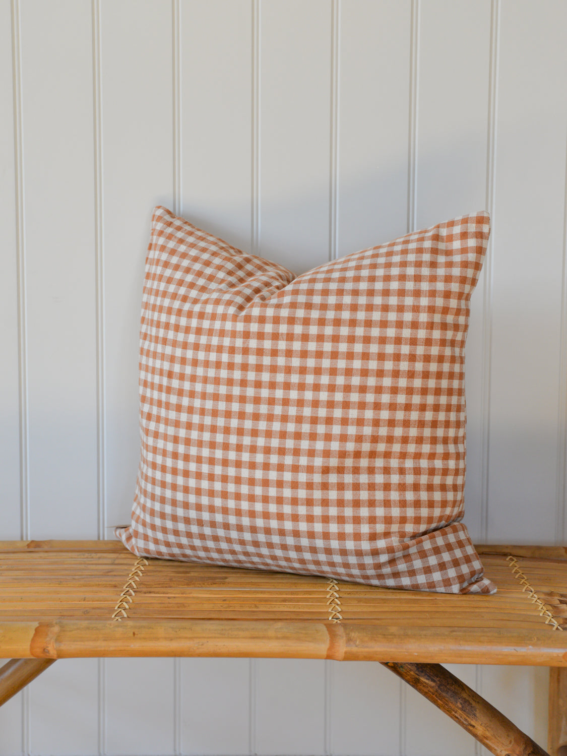 Gingham Cushion / Rust