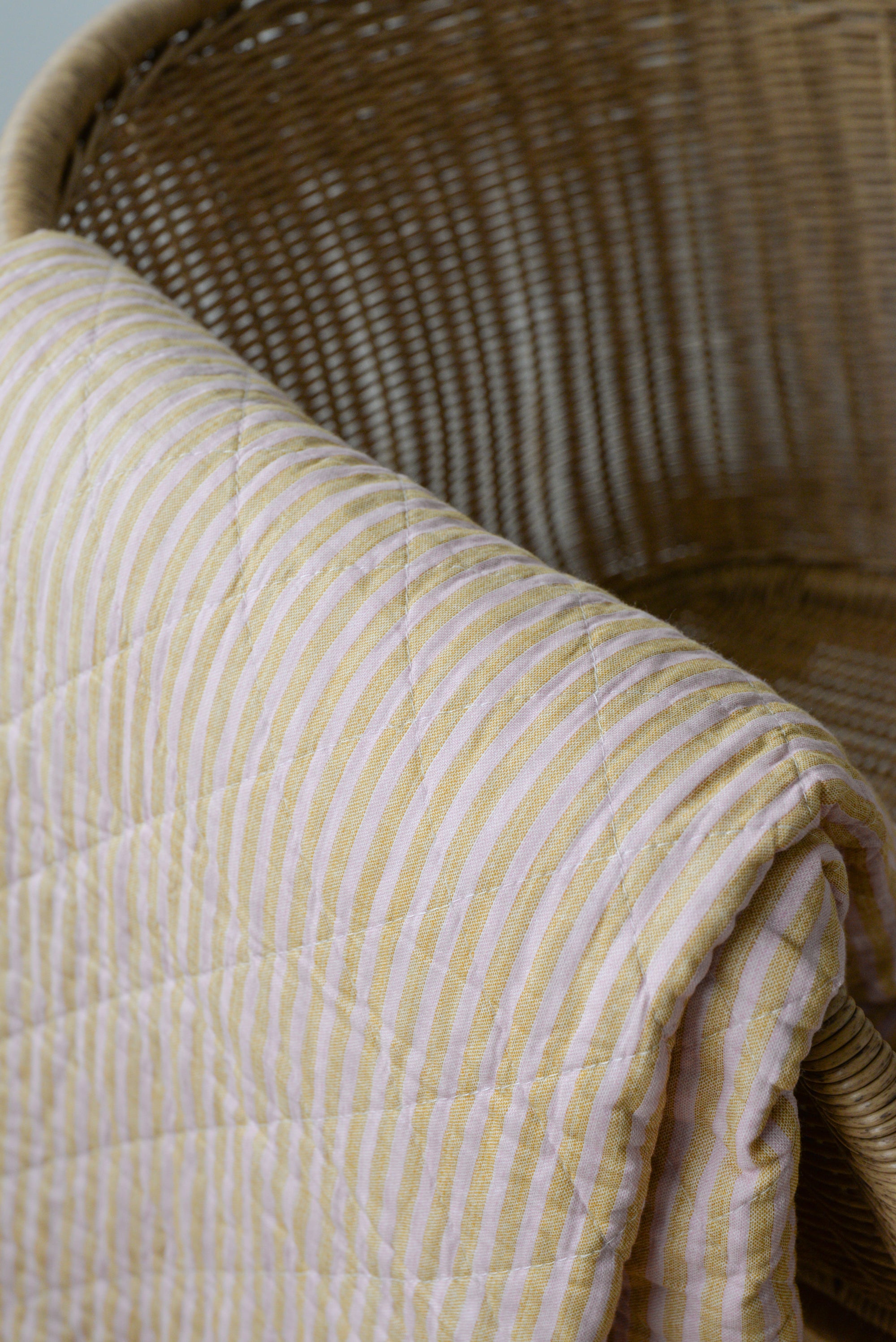 Mustard and Pink Stripe Quilt