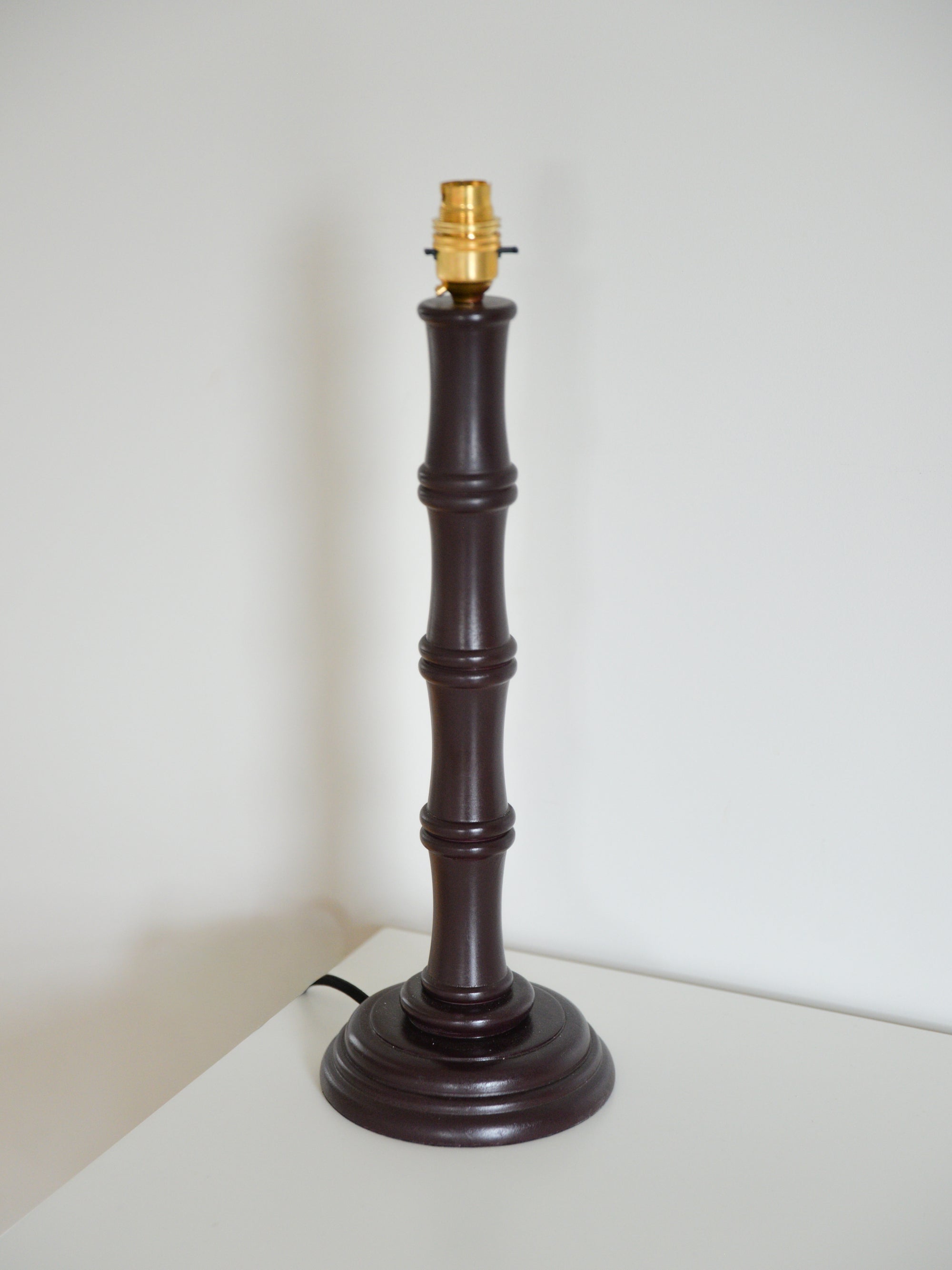 Bamboo Lamp Base / Dark Plum