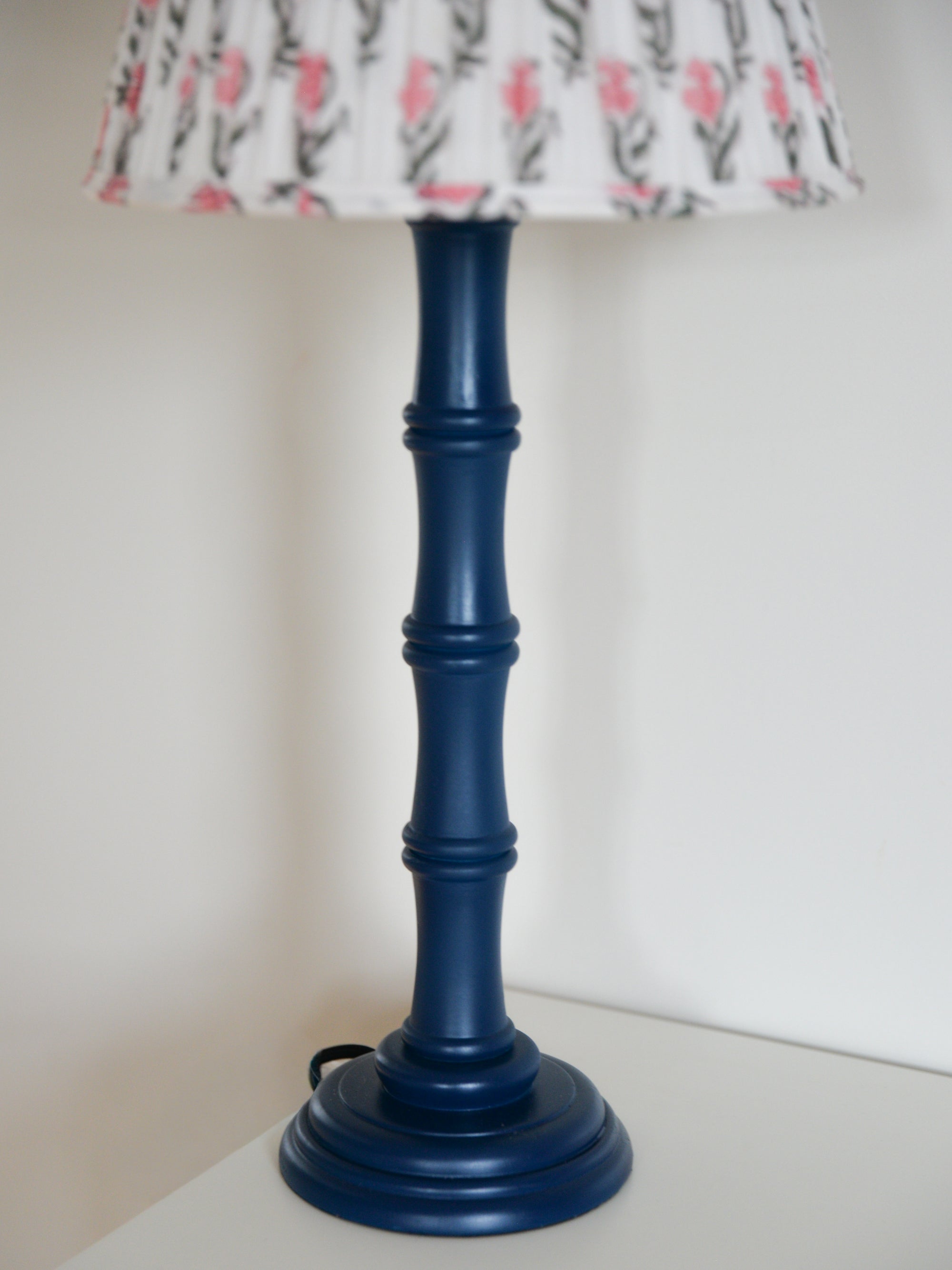 Bamboo Lamp Base / Navy Blue