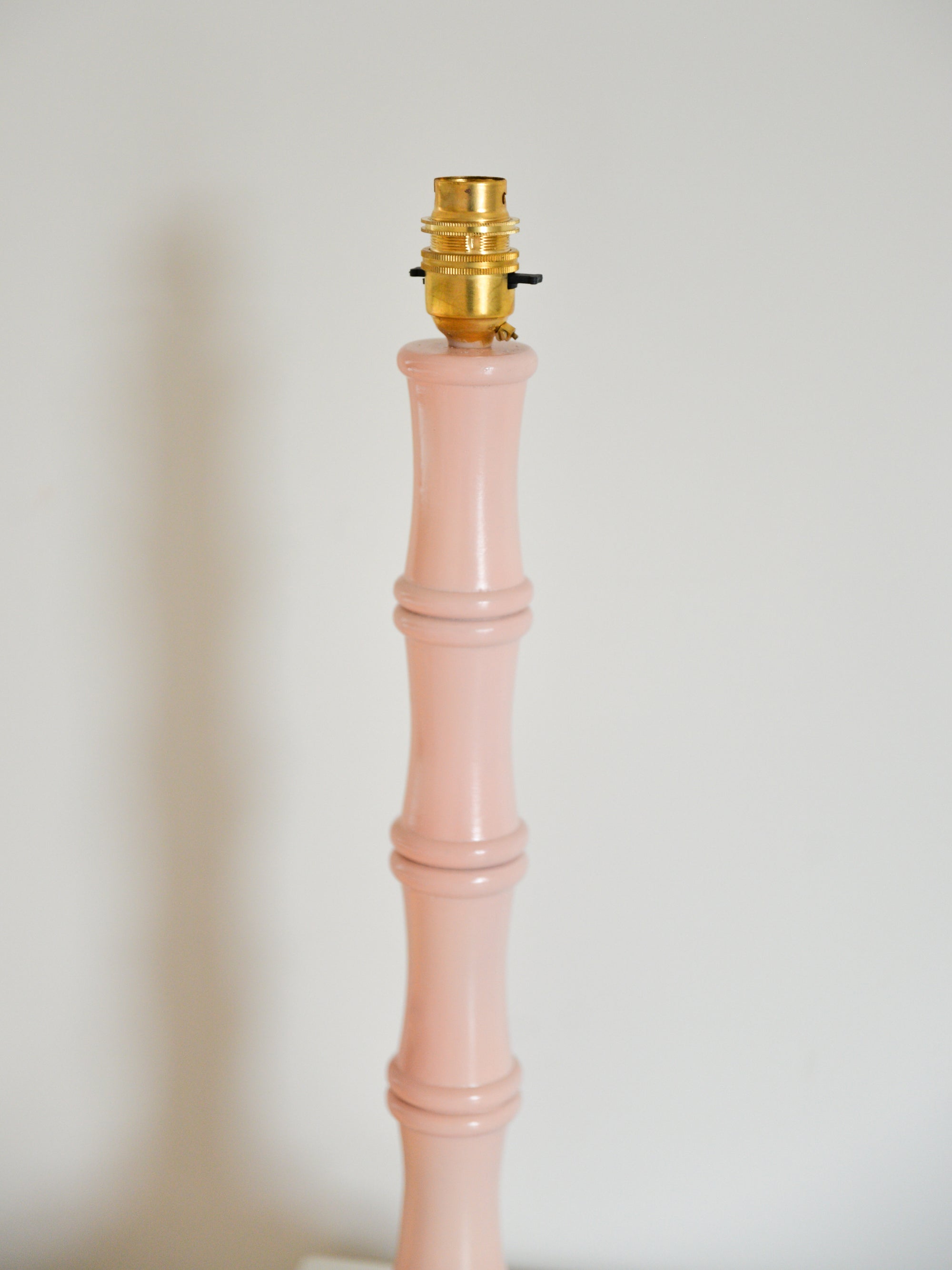 Bamboo Lamp Base / Soft Pink