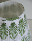 Block Printed Lampshade / Green Shell