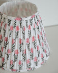 Block Printed Lampshade / Pink Posy Floral