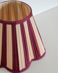 Scalloped Lampshade / Maroon Stripe