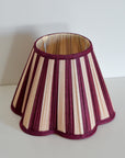 Scalloped Lampshade / Maroon Stripe