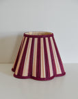 Scalloped Lampshade / Maroon Stripe