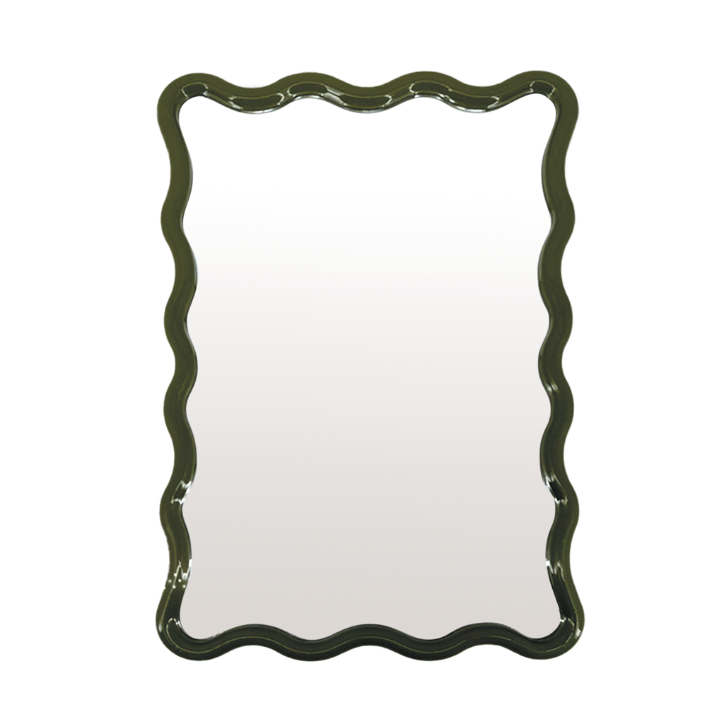 Tall Wavy Rectangular Mirror / Khaki