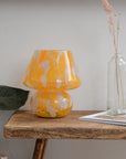 Large Glass Mushroom Lamp / Pink and Orange
