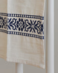 Embroidered Tea Towel / Blue