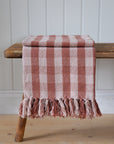 Recycled Cotton Checkered Throw / Rose