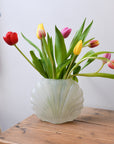 Shell Glass Vase / Cream