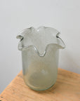 Short Ruffle Glass Vase / Clear