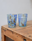 Speckled Glass Drinking Cup /  Blue