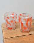 Speckled Glass Drinking Cup / Red