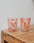 Speckled Glass Drinking Cup / Red