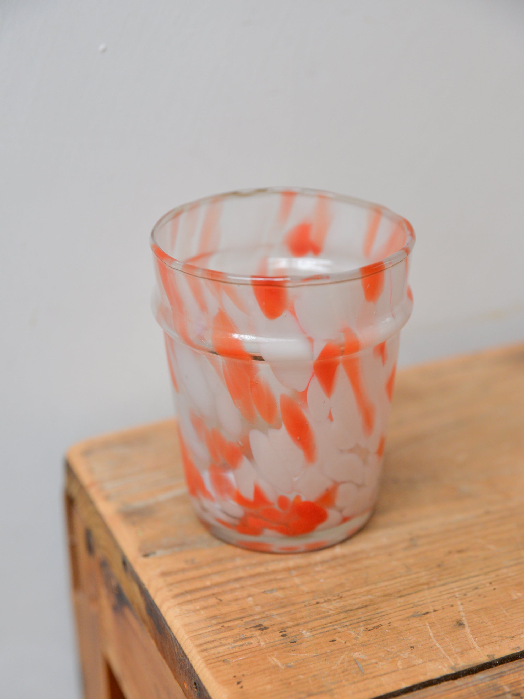 Speckled Glass Drinking Cup / Red