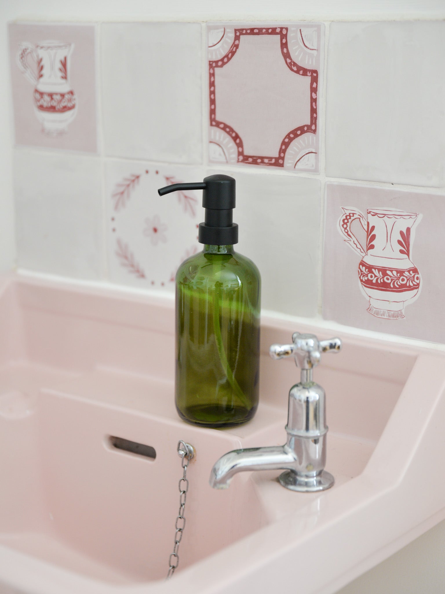 Glass Soap Dispenser / Green