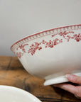 Faustine Patterned Floral Salad Bowl / Burgundy