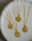 Zodiac Gold Coin Necklaces
