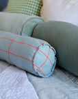 Vibes Cylinder Cushion / Blue Red Grid