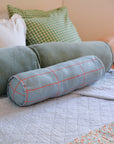 Vibes Cylinder Cushion / Blue Red Grid