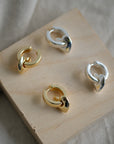 Chunky Gold Plated Hoops Drop Hearts