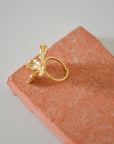Dream Statement Flower Ring Gold Plated