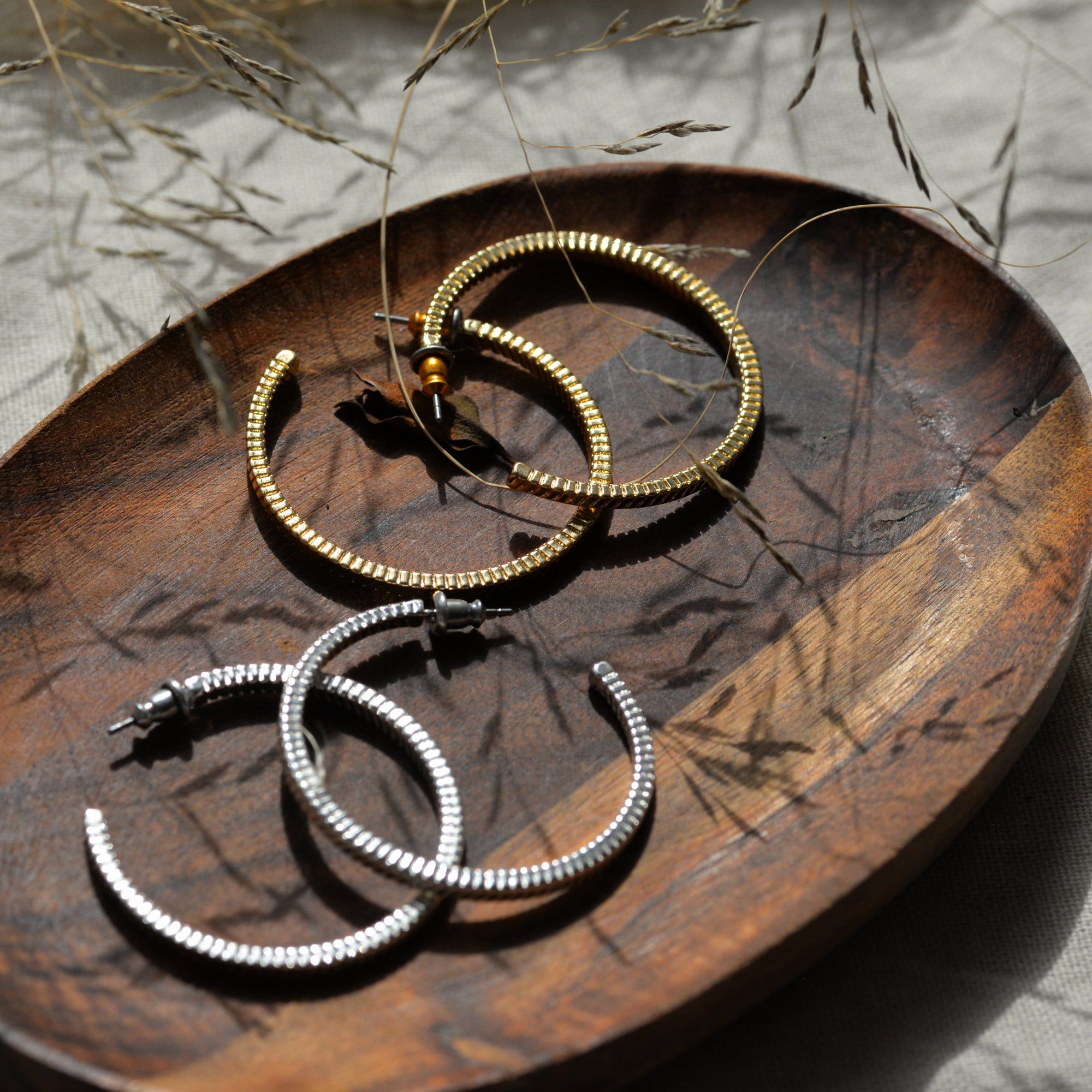 Lidia Recycled Hoops / Gold and Silver