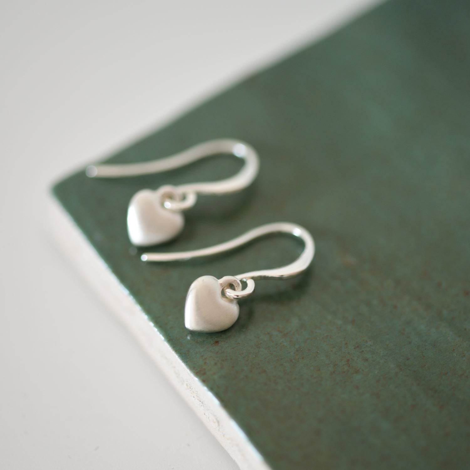 Sophia Heart Pendant Earrings / Silver