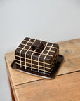 Brown Grid Butter Dish