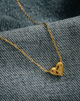Molten Mini Heart Chain Necklace / 18K Gold Plated