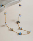 Semi-Precious Sodalite Gemstone Chain Necklace / 18K Gold Plated