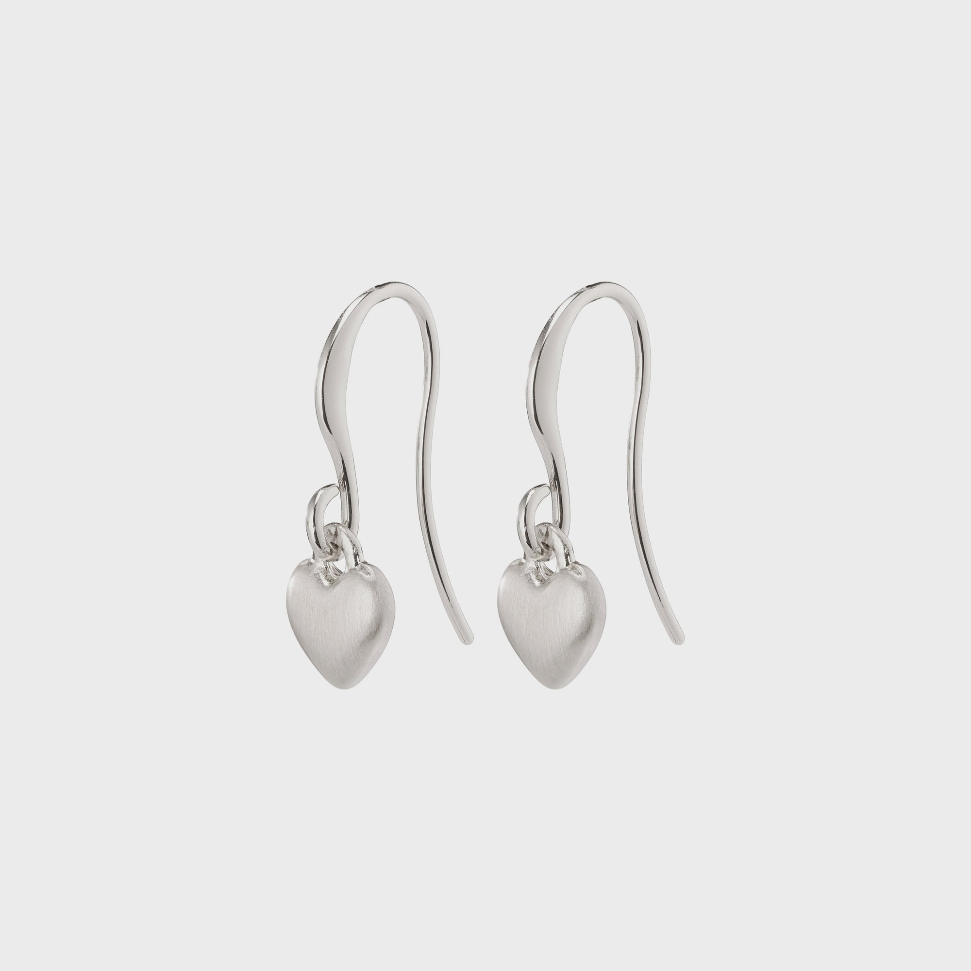 Sophia Heart Pendant Earrings / Silver