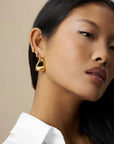 Statement Taper Metal Hoop Earrings / 18K Gold Plated